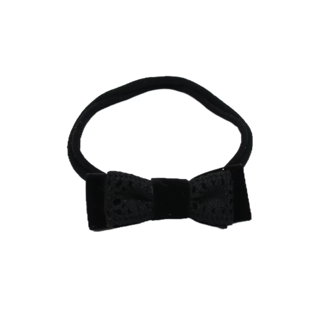 Black Floral Velvet Bow Headband Baby Headband — image 2