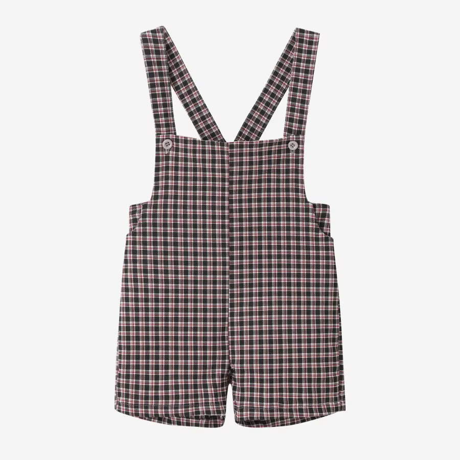 Grey Sailor Collection – Plaid Dungarees