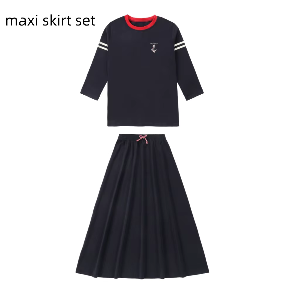Nautical Jersey Cotton Collection – Maxi Skirt Set