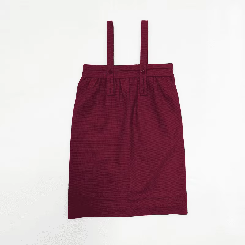 Heritage Weave Burgundy Suspender Skirt – Ali & Co AW26