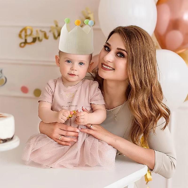 Pom-Pom Birthday Crown Headband — image 5