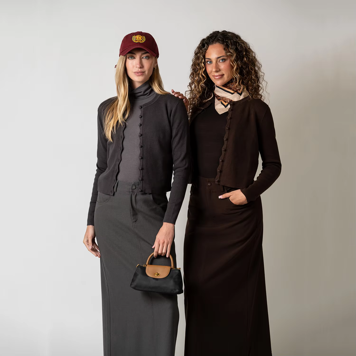 Brown Stretch A-Line Skirt — image 2