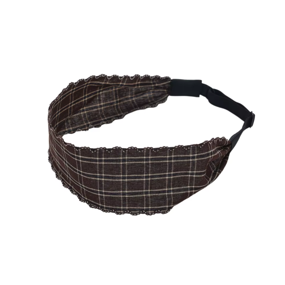 Plaid Moon Crochet Headband Elastic Headband — image 3
