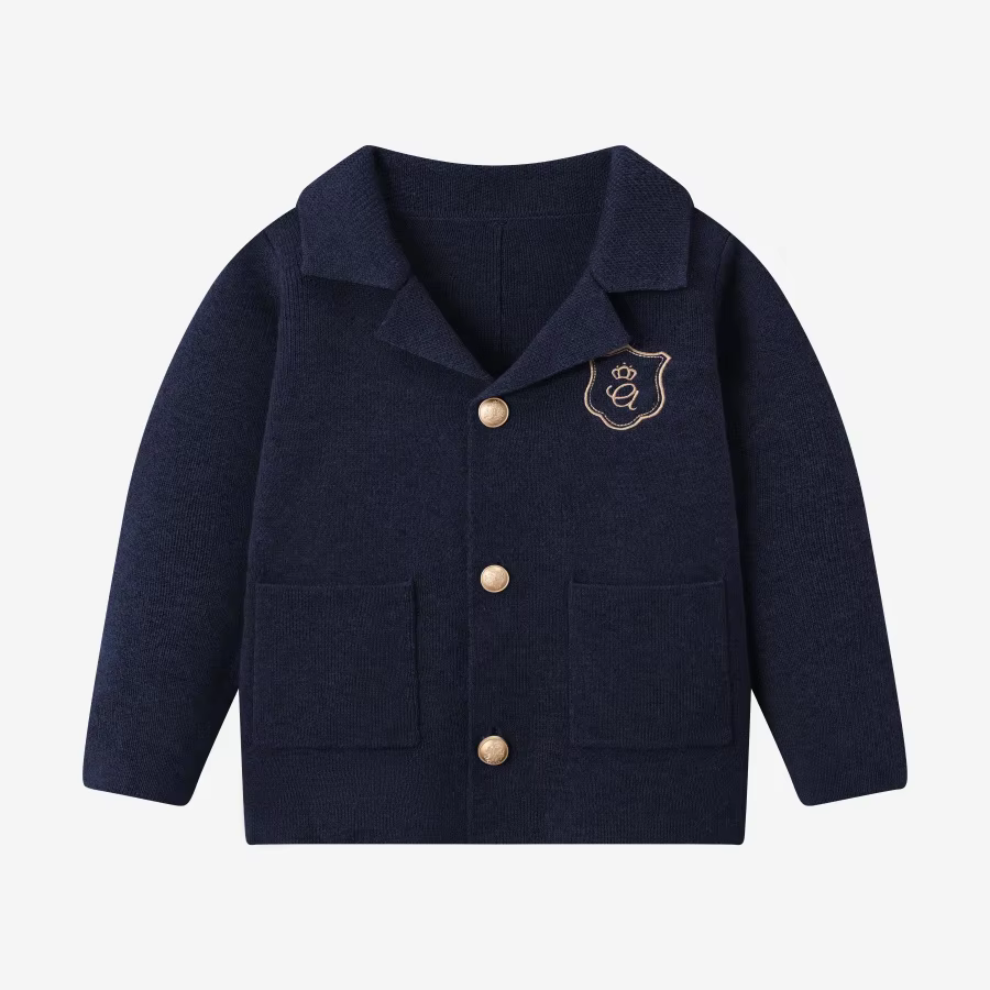 Burgundy Collection – Navy Knit Blazer