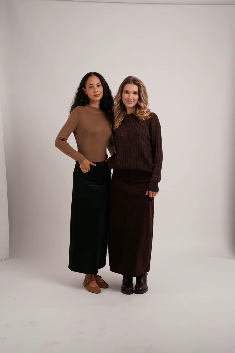 Retro Corduroy Collection – Dark Green Mockneck — image 2
