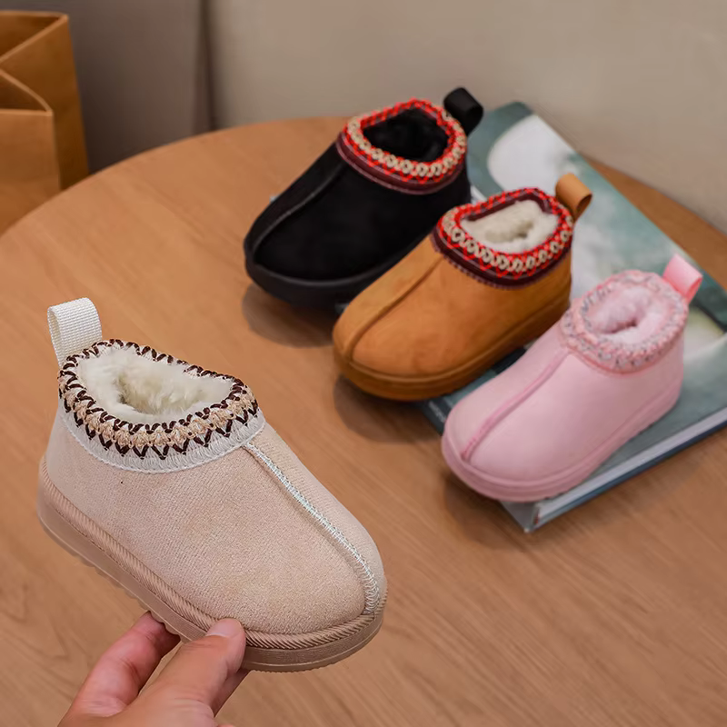 Girls' Plush Winter Ankle Boots