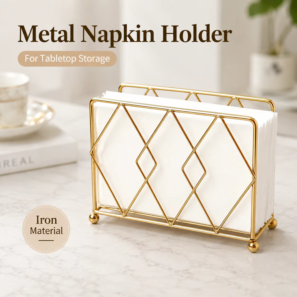 Gold Metal Napkin Holder