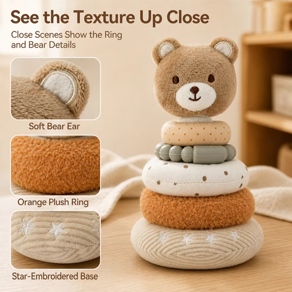 Plush Animal Stacking Rings — image 2
