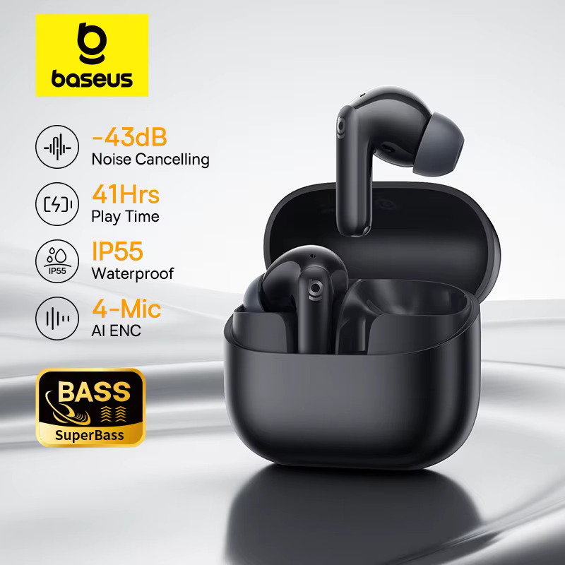 Baseus Noise-Cancelling Earbuds – White