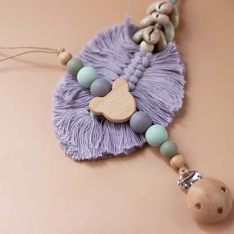 Personalised Silicone & Wood Pacifier Chain — image 6