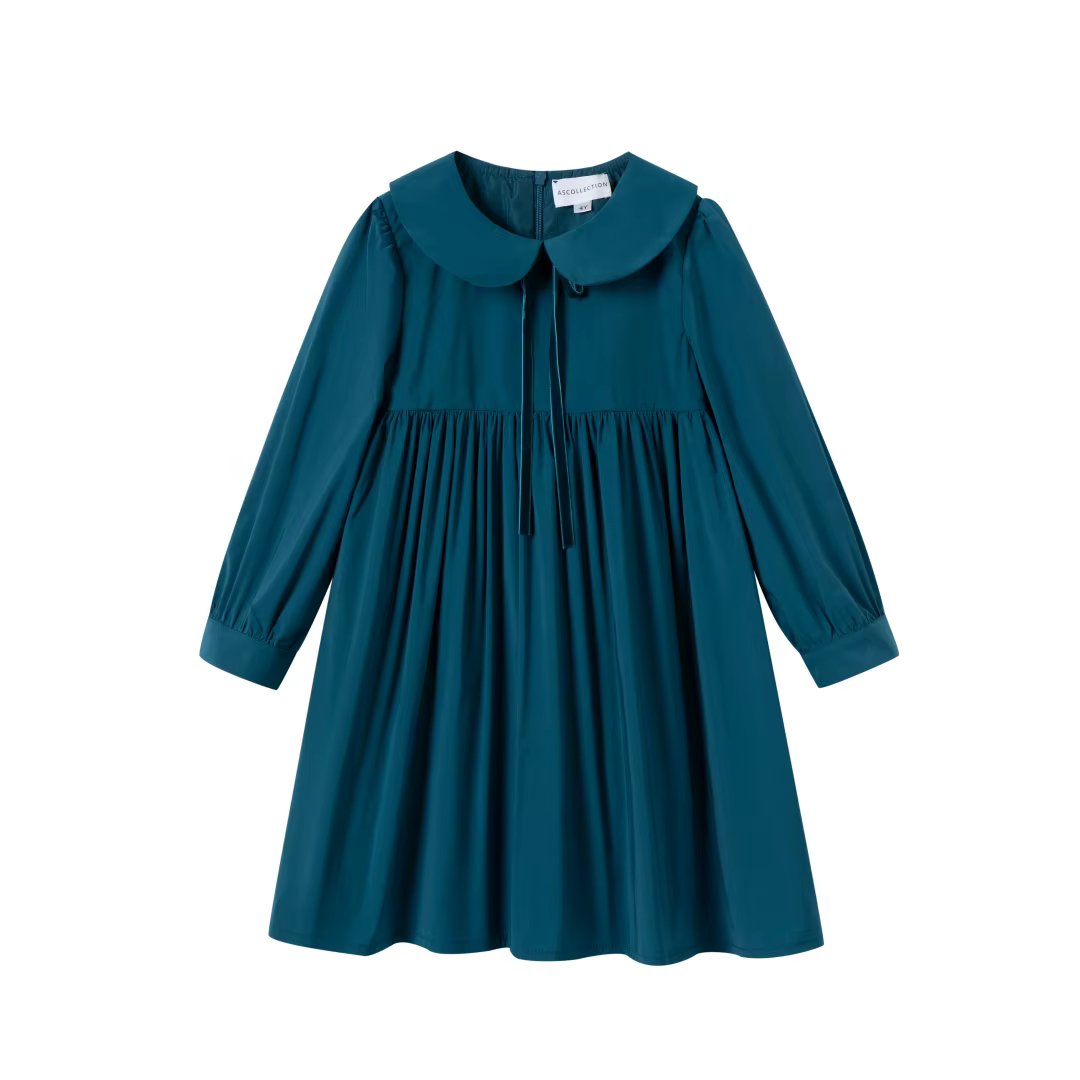 The Teal Tafetta Collection – Blue GIrl Dress