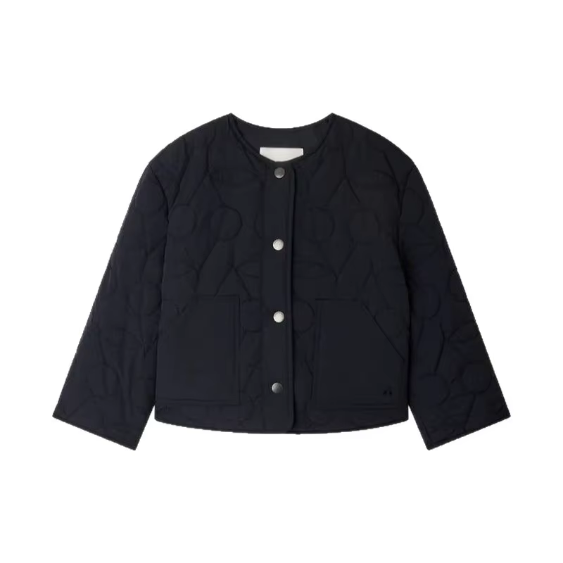 Girls' Black Cropped Cotton Jacket