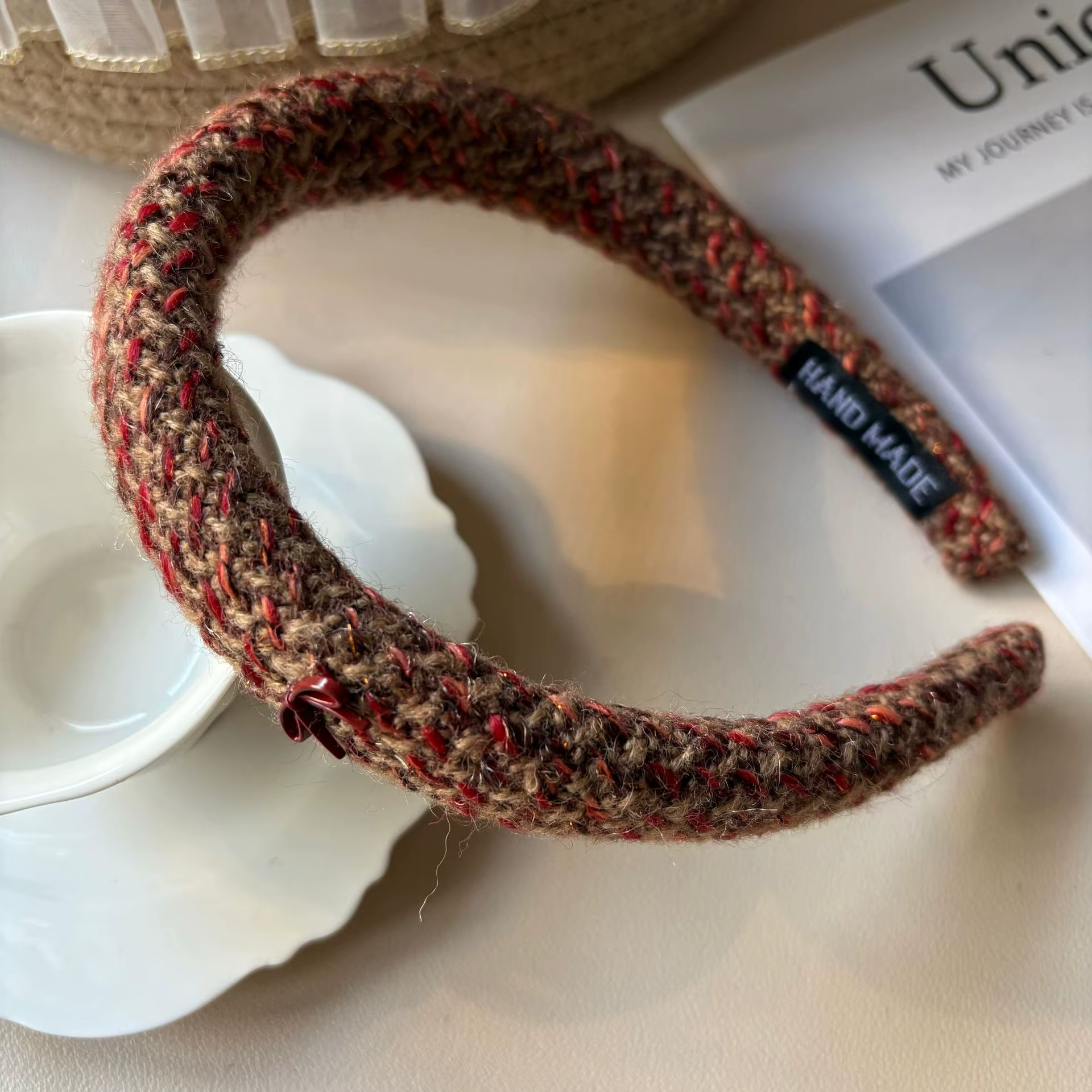 Textured Houndstooth Padded Headband — image 4