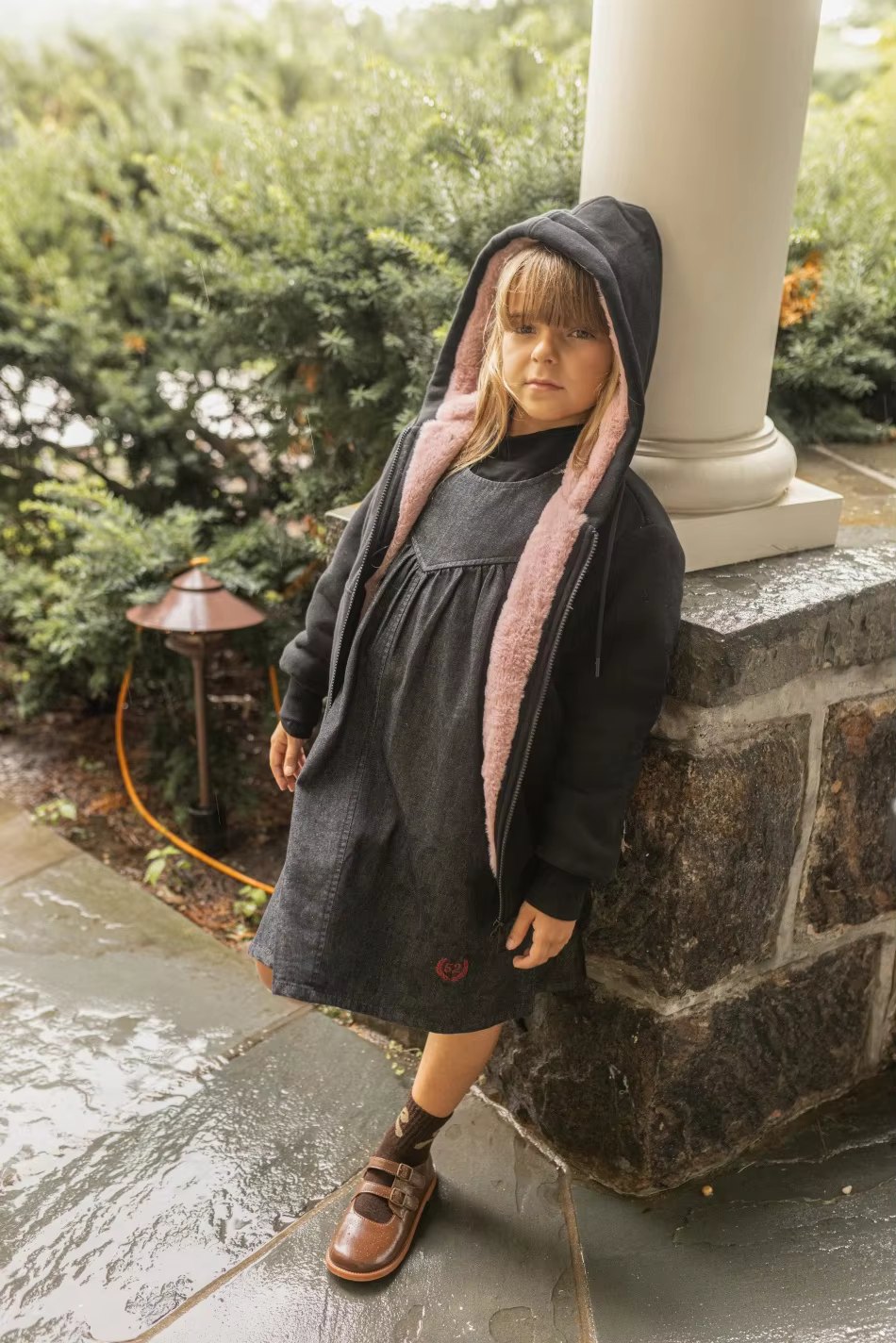 Pink Fur-Lined Hoodie Coat — image 4