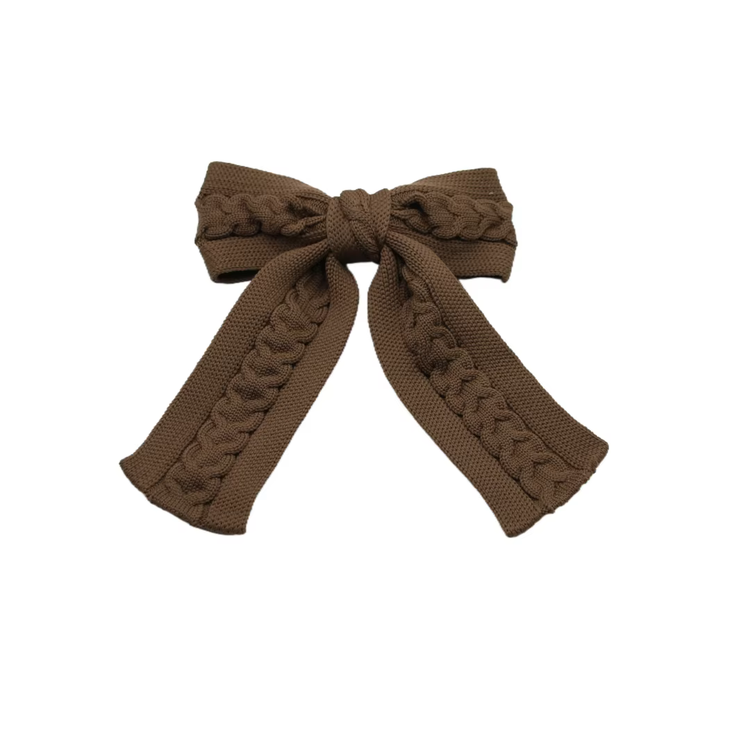 Braided Knit Bow Headband Medium Hair Clip — image 4