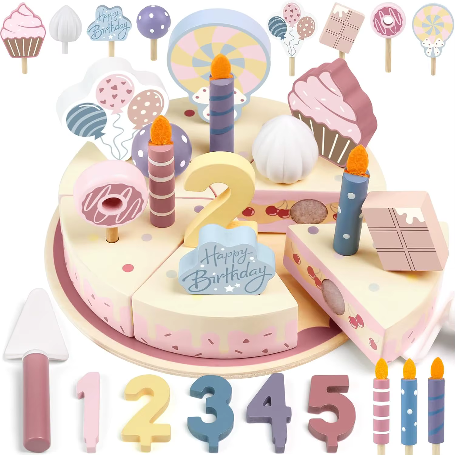 Wooden Birthday Cake Toy