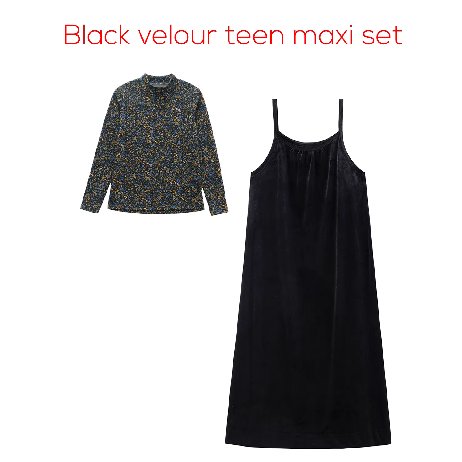 Teen Set Collection – Black Velour Set – Ali Specials AW26