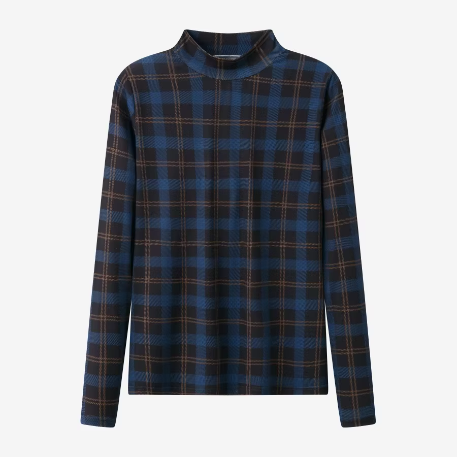 Denim Set & Loose Shirt – Blue Mockneck