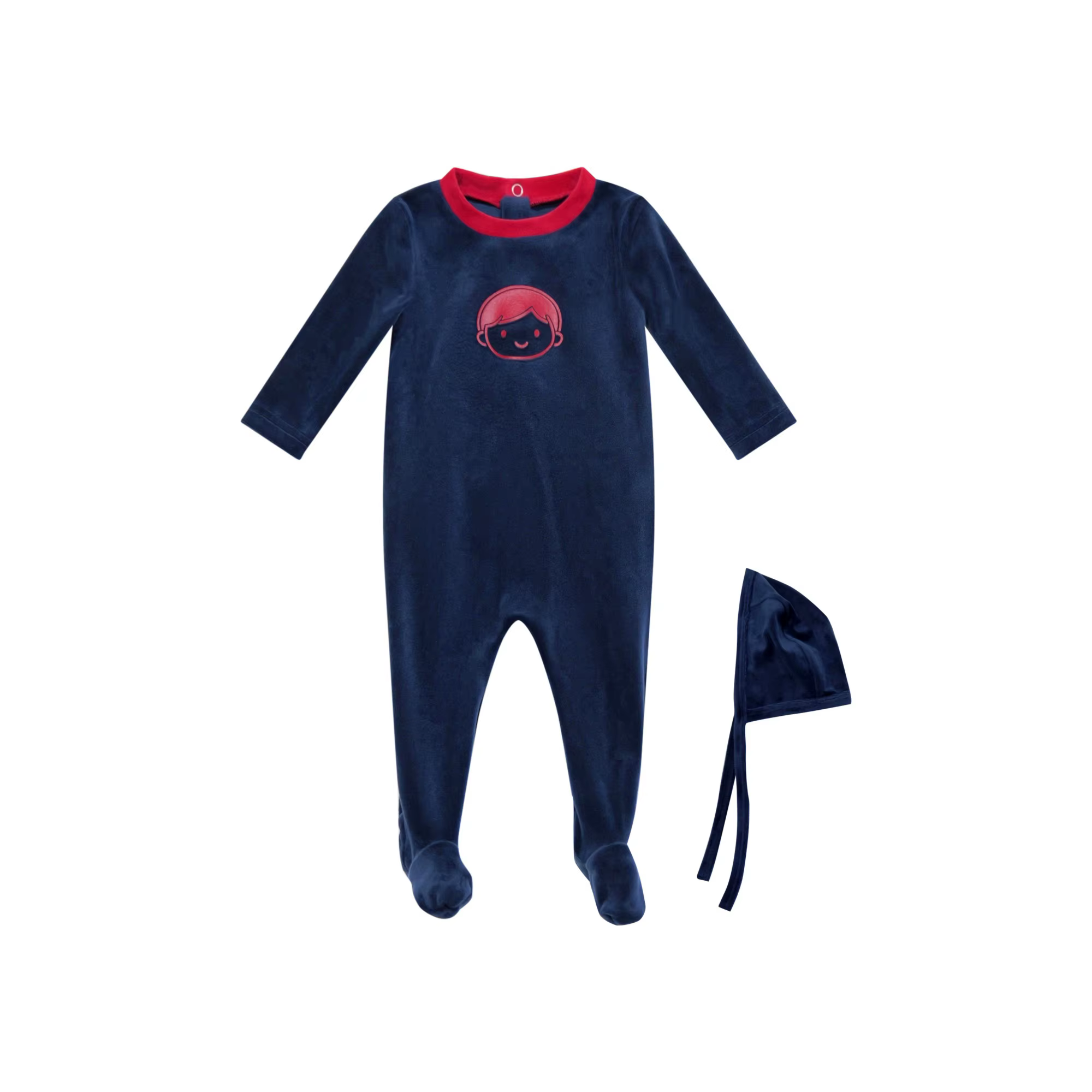 Velour Pajamas – Boys Blue Footies – Ali Mali AW26