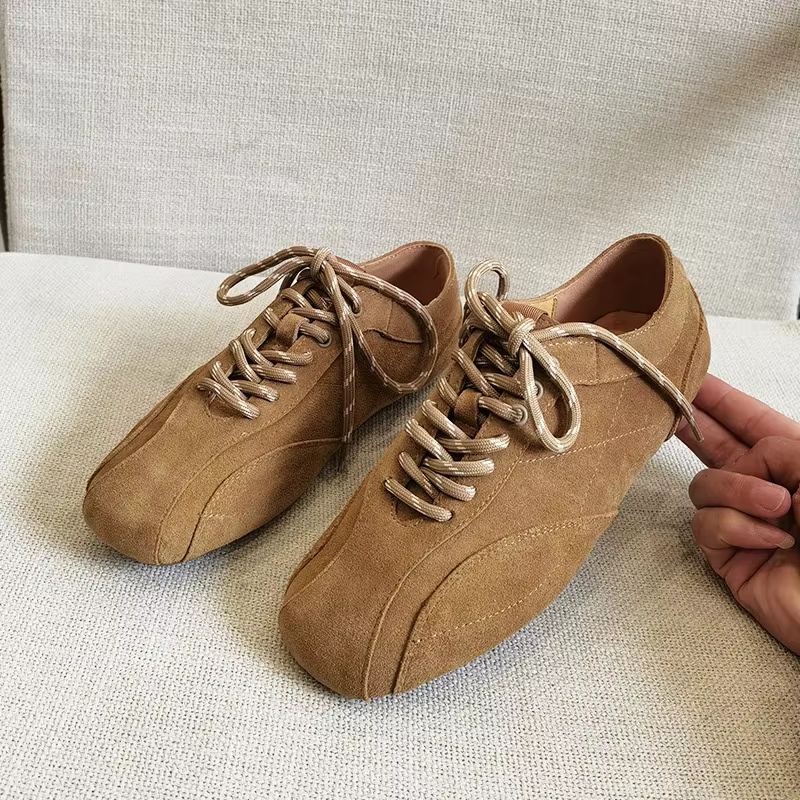 Suede Lace-Up Platform Flats — image 3