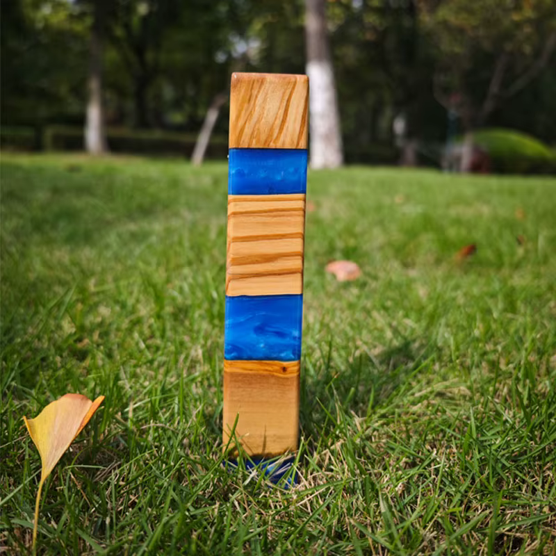 Olive Wood & Resin Rectangular Mezuzah Case — image 7