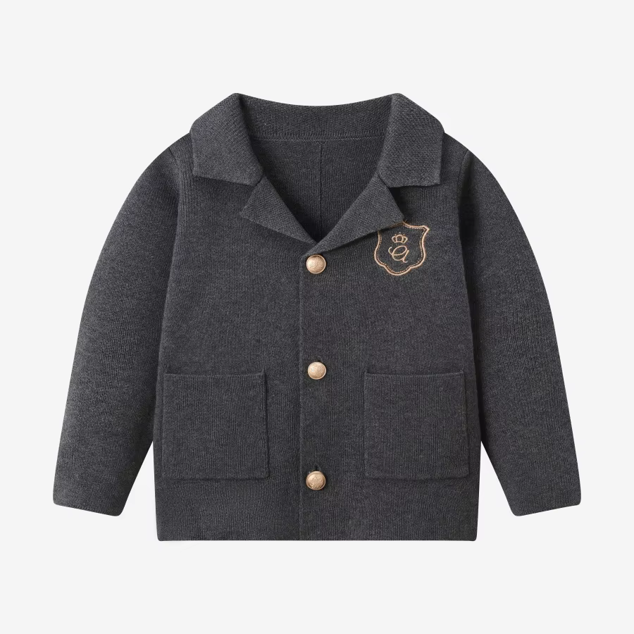 Silk Wool Knitting Collection – Grey Knit Blazer