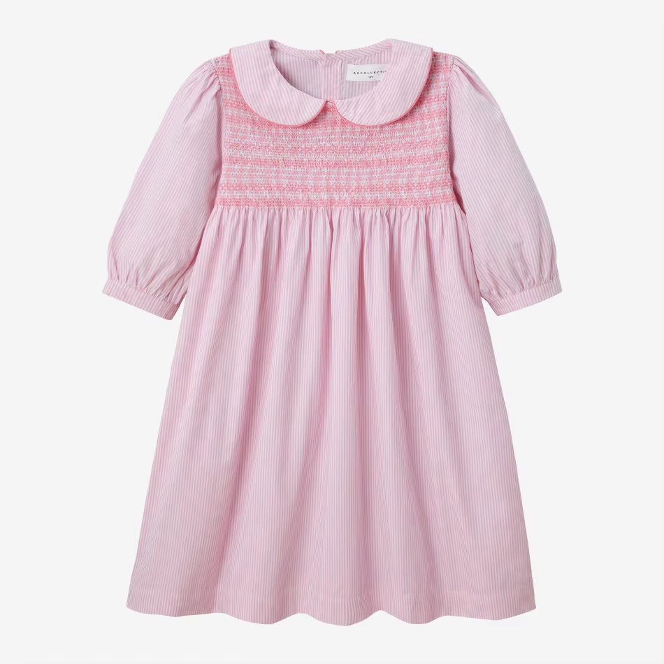 Blue & Pink Smocking Collection – Pink 3 Quarter