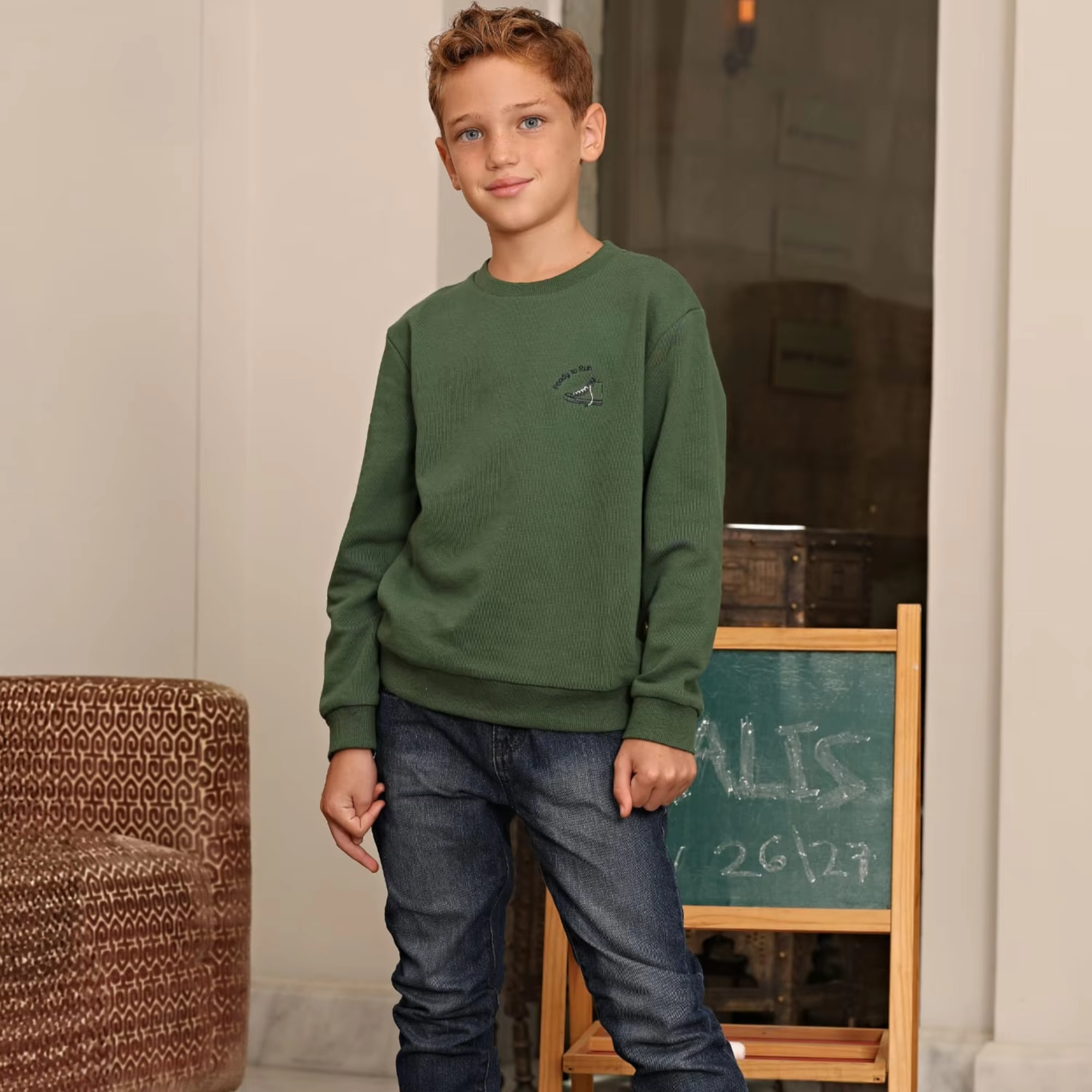 Sweatshirt Set Collection – Girls Green Jumper — image 3