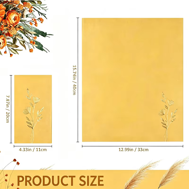 Gold Leaf Disposable Napkins – 20/60 Pack — image 2