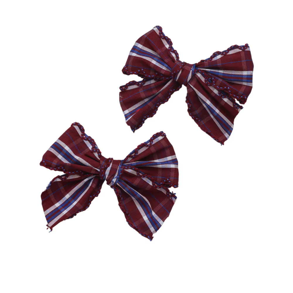 Plaid Moon Crochet Headband Mini Hair Clip — image 3