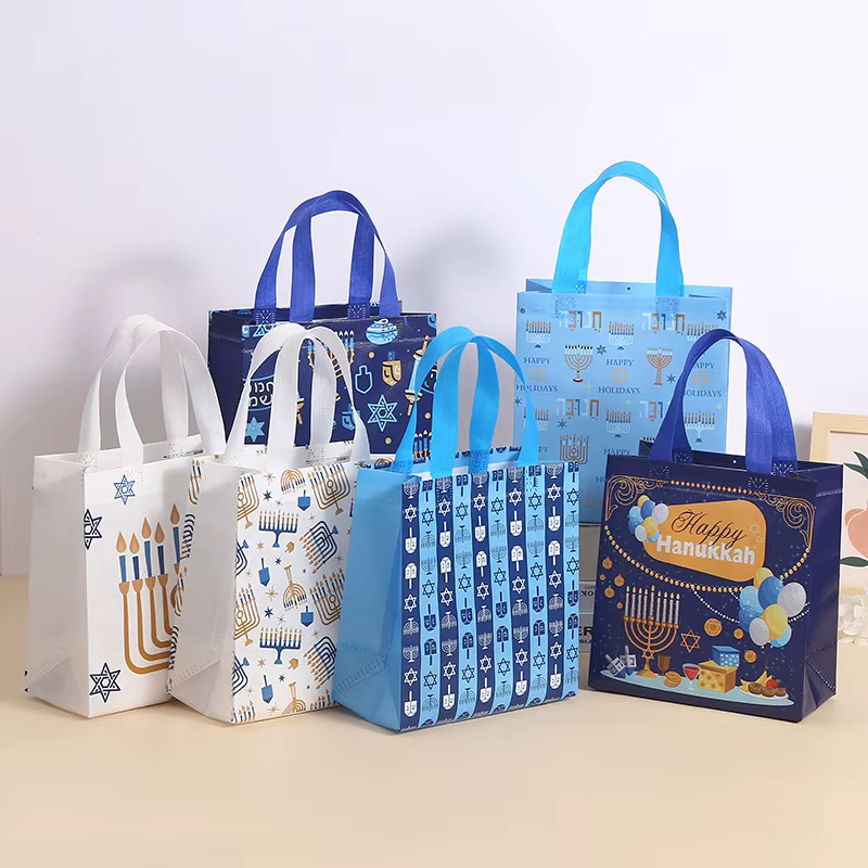 Chanukah Tote Gift Bags (6 Pack) – Mixed prints