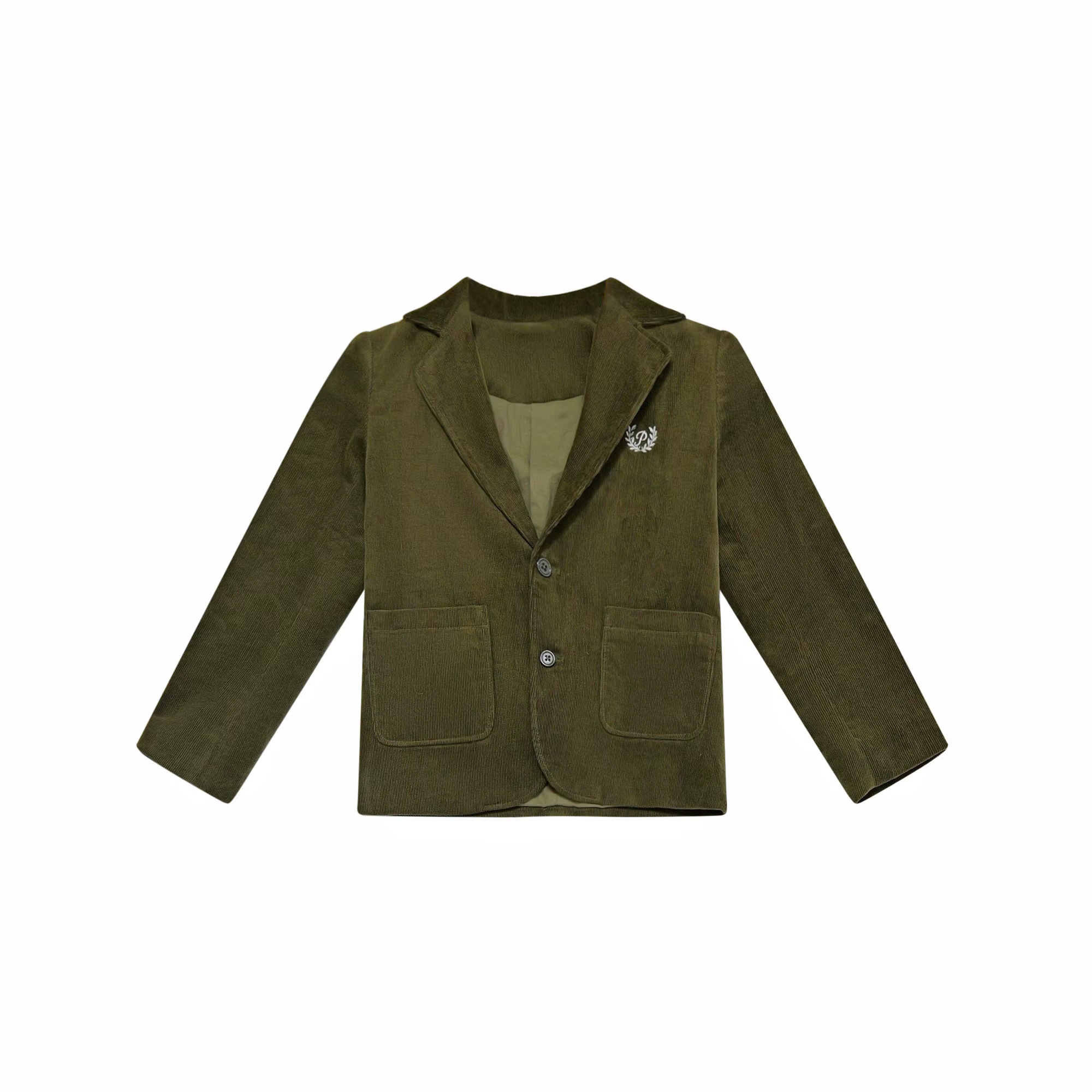 Deep Olive Corduroy Collection Green Blazer – Ali Plus AW26