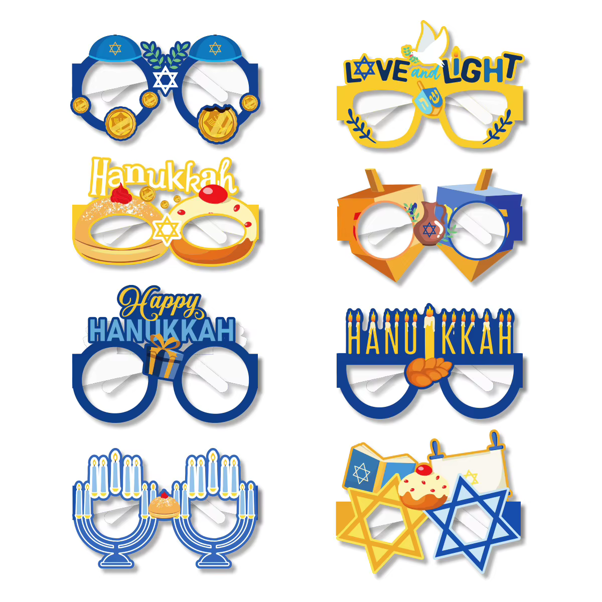Chanukah Photo Prop Glasses – 8 Pack — image 5