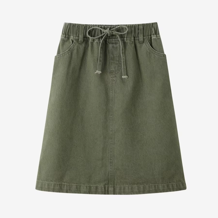 Retro Green Denim Collection – Girls Skirt Short
