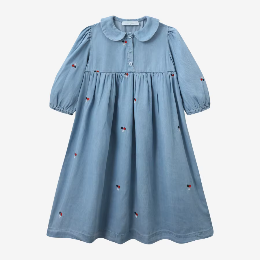 Embroidered Denim Collection – 3 Quarter Dress