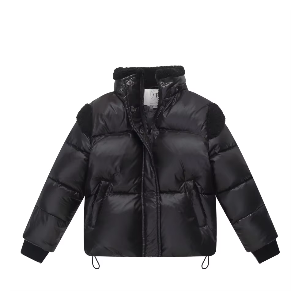 Black Sherpa Teddy Down Coat – No Hood – Ali Picks AW26
