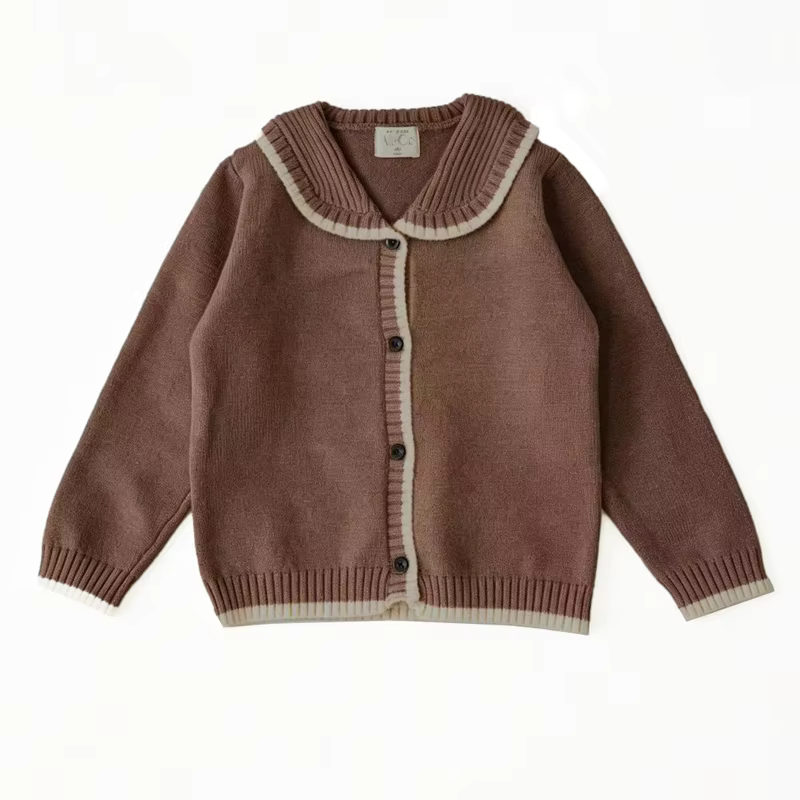 Heritage Weave Cocoa Sailor Cardigan – Ali & Co AW26