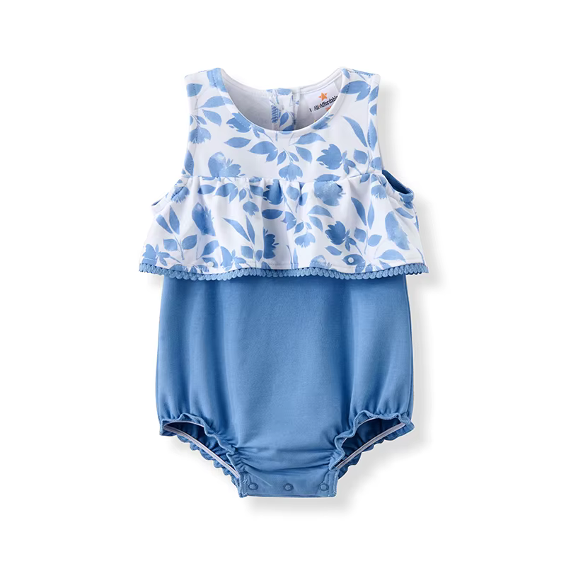 Elegant Blue Shabbos Collection – Baby Romper