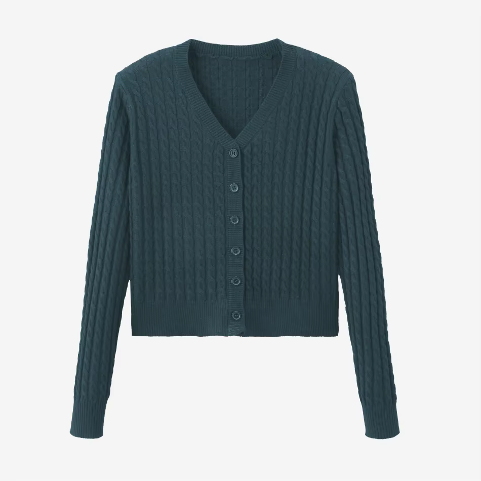 Cableknit & Rib Dress Collection – Green Cardigan – Ali Specials AW26