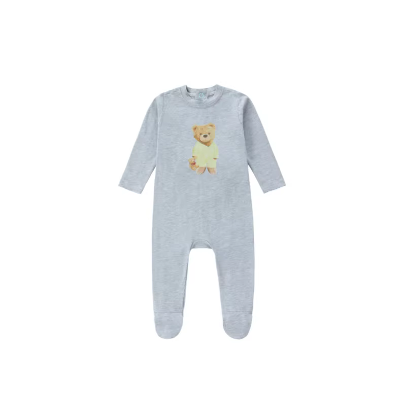 Teddy Bear Pyjamas – Gray Footie