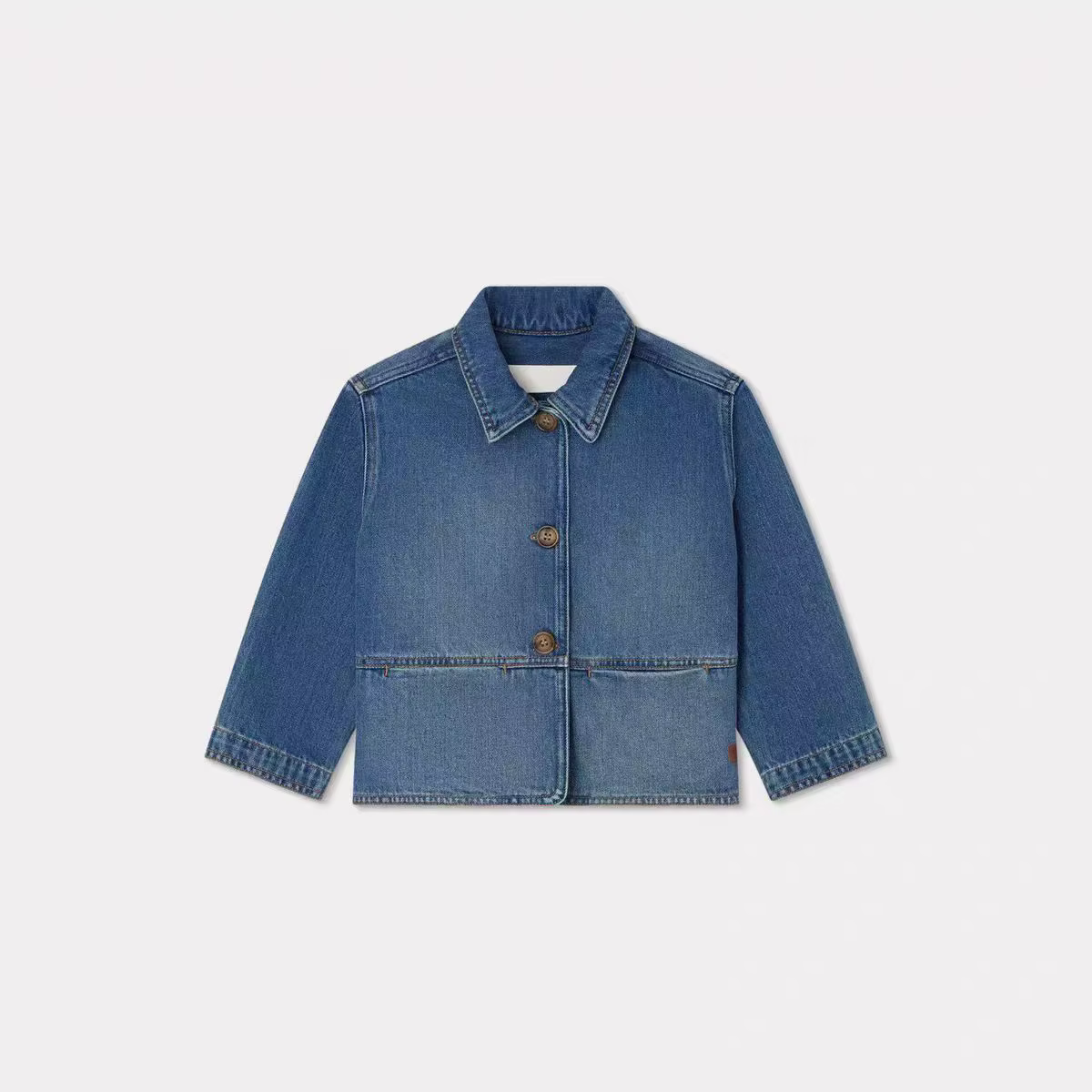 Girls' Navy Collared Knit Cardigan