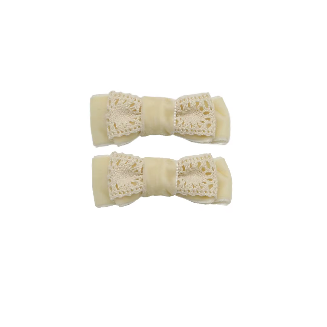 Lace Velvet Bow Headband Mini Hair Clip — image 4