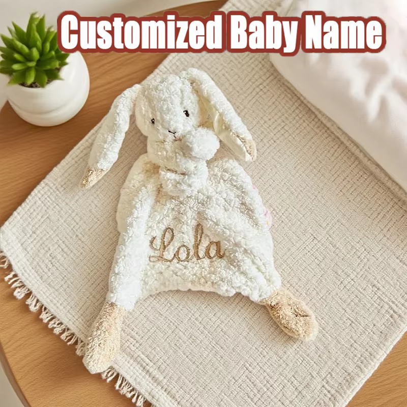 Personalised Rabbit Burp Cloth