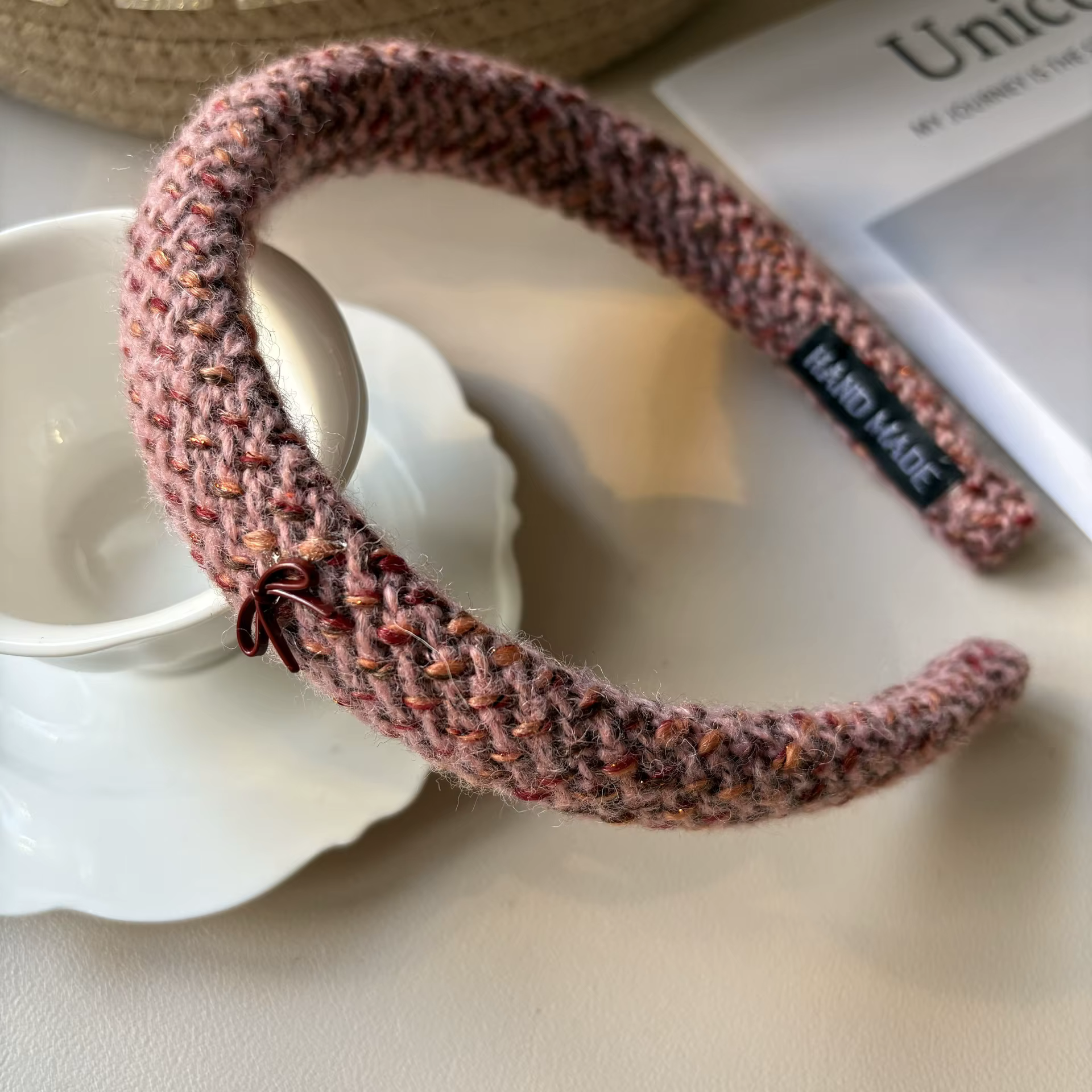 Textured Houndstooth Padded Headband — image 2