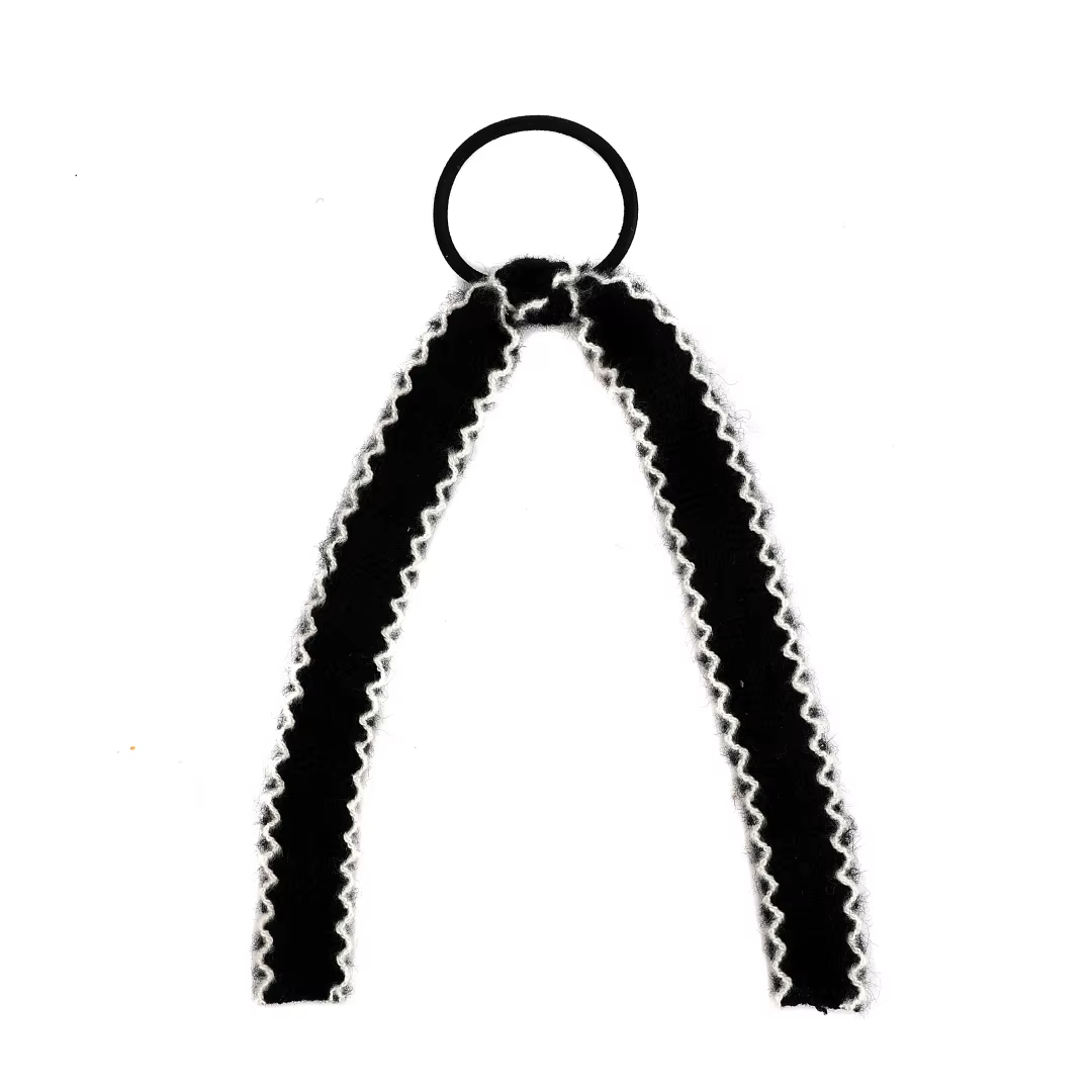 Black Velvet Bow Headband Ponytail Bow — image 2
