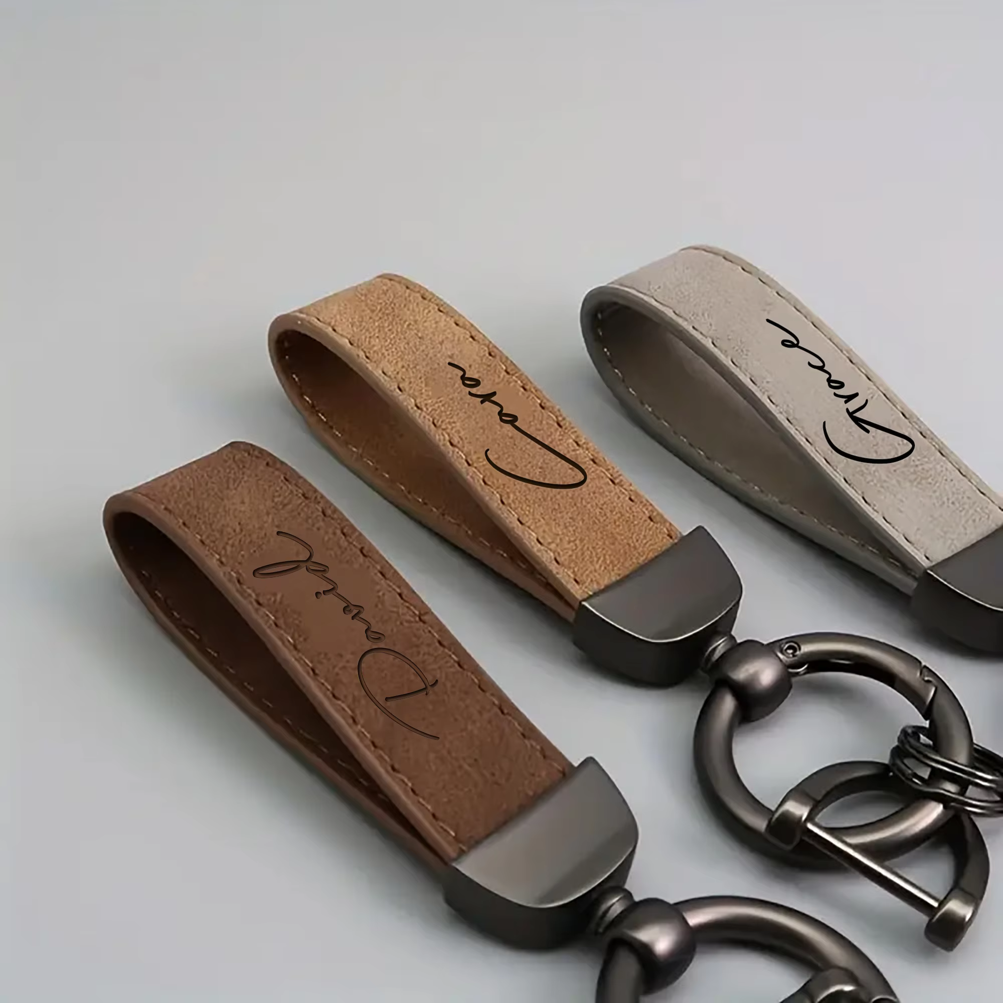 Personalised Faux-Leather Name Keychain — image 3