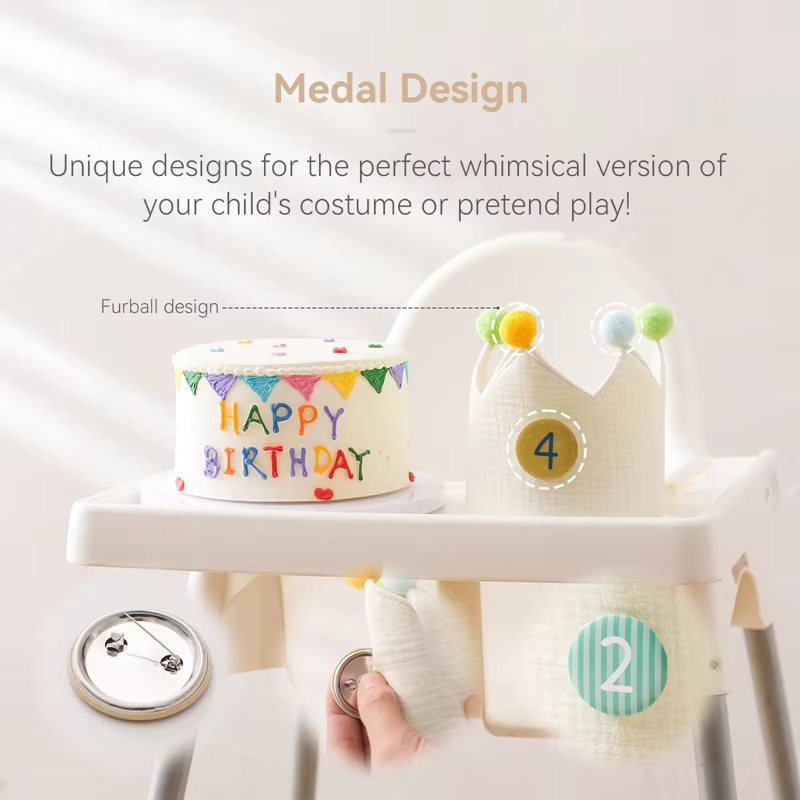 Pom-Pom Birthday Crown Headband — image 4