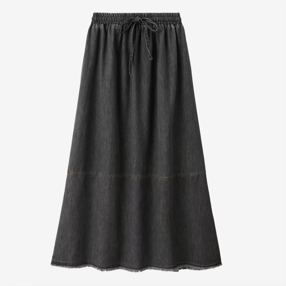 Black Denim Collection – Maxi Skirt