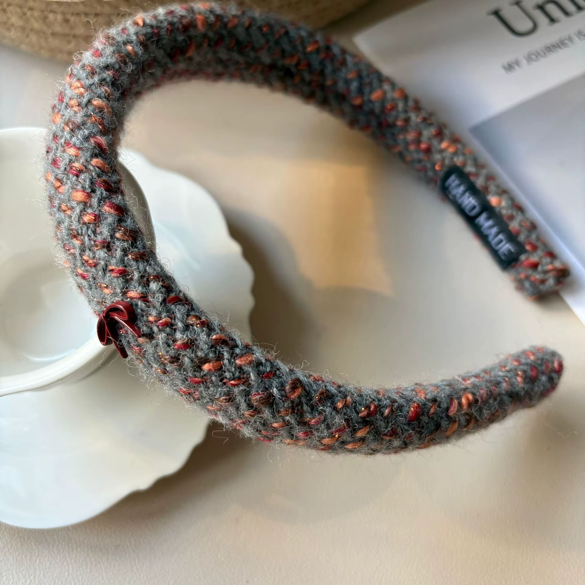 Textured Houndstooth Padded Headband — image 3