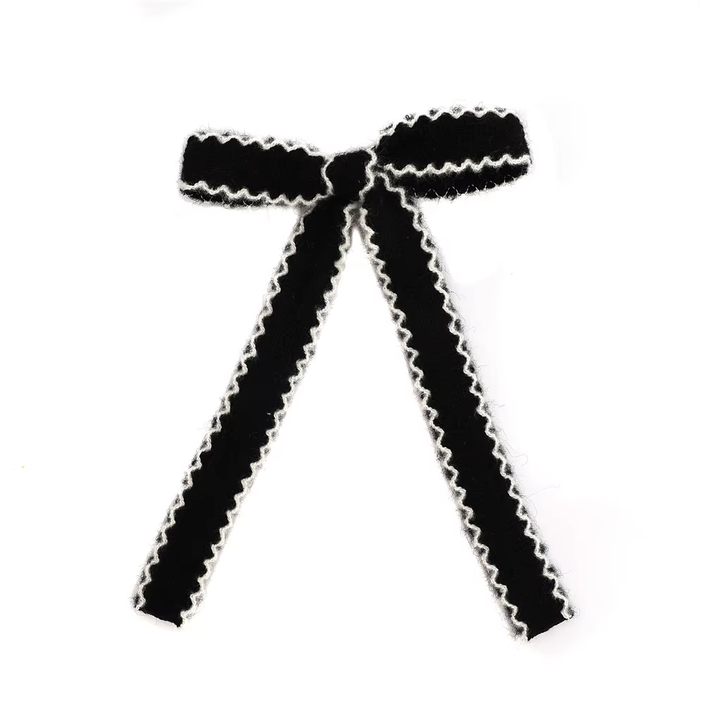 Herringbone Long Bow Hair Clip — image 3